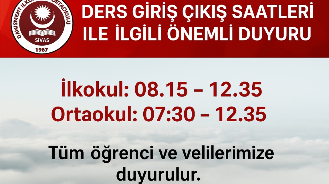 2025-2026 EĞİTİM-ÖĞRETİM YILI ZAMAN ÇİZELGESİ